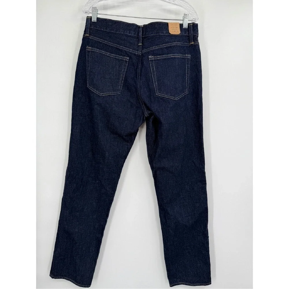J.Crew Classic Relaxed Jeans Men's 32 X 34 Blue Denim Straight Leg Dark Wash NWT